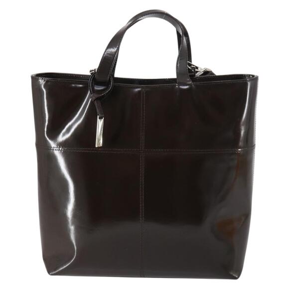 GUCCI Hand Bag Patent Leather Brown - Picture 2 of 13